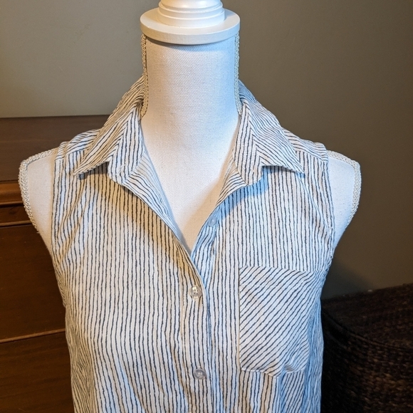 Blu Pepper beach vacation cover up STRIPE SIDE SLITS Delicate Flow Sz Small - Picture 7 of 13